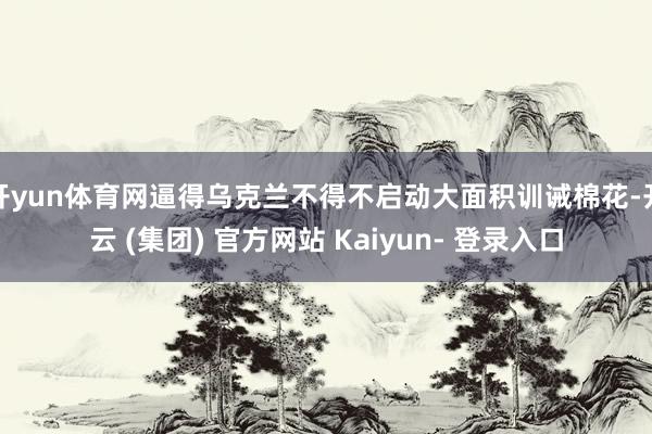 开yun体育网逼得乌克兰不得不启动大面积训诫棉花-开云 (集团) 官方网站 Kaiyun- 登录入口