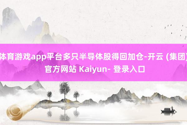 体育游戏app平台多只半导体股得回加仓-开云 (集团) 官方网站 Kaiyun- 登录入口