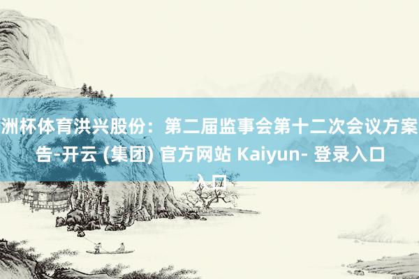 欧洲杯体育洪兴股份：第二届监事会第十二次会议方案公告-开云 (集团) 官方网站 Kaiyun- 登录入口