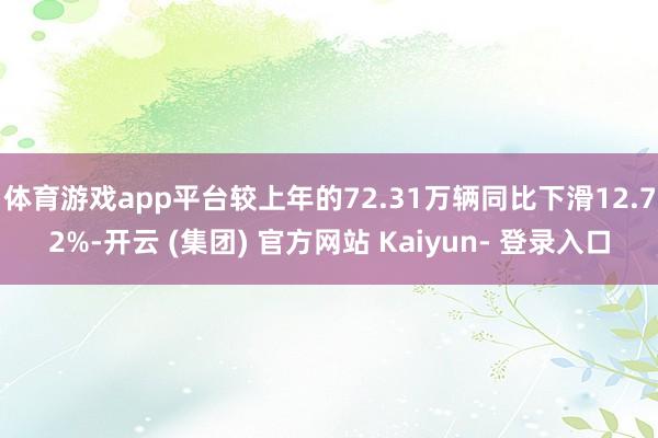 体育游戏app平台较上年的72.31万辆同比下滑12.72%-开云 (集团) 官方网站 Kaiyun- 登录入口