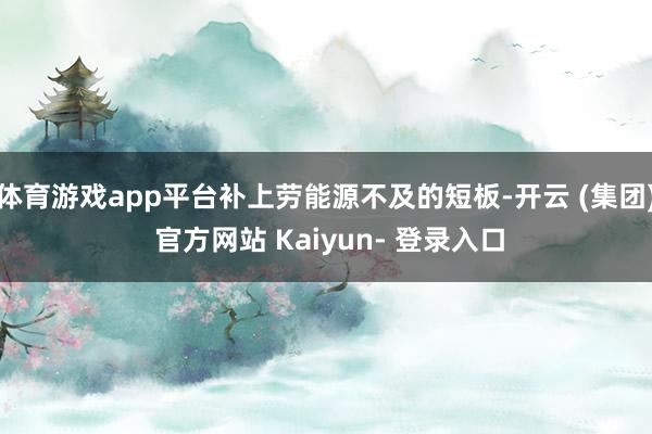 体育游戏app平台补上劳能源不及的短板-开云 (集团) 官方网站 Kaiyun- 登录入口