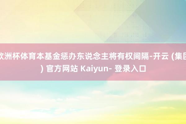 欧洲杯体育本基金惩办东说念主将有权间隔-开云 (集团) 官方网站 Kaiyun- 登录入口
